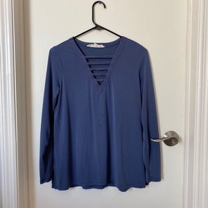 Navy blue long sleeve top